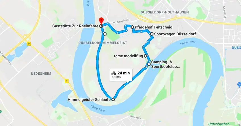 Himmelgeist Bike Route Dusseldorf