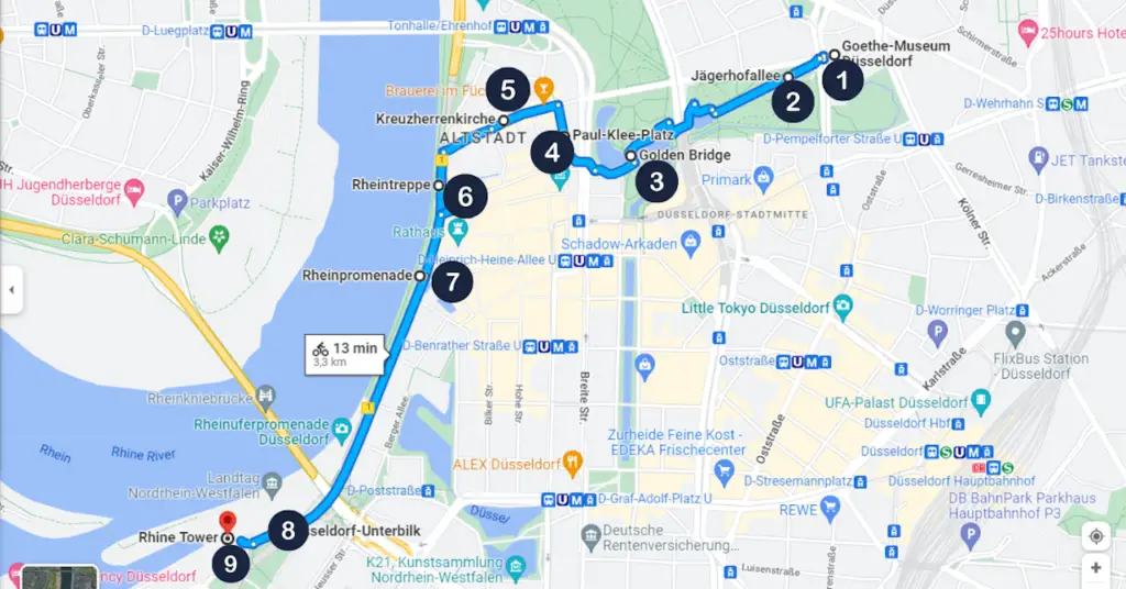 Ultimate Bike Route to See the Best of Düsseldorf